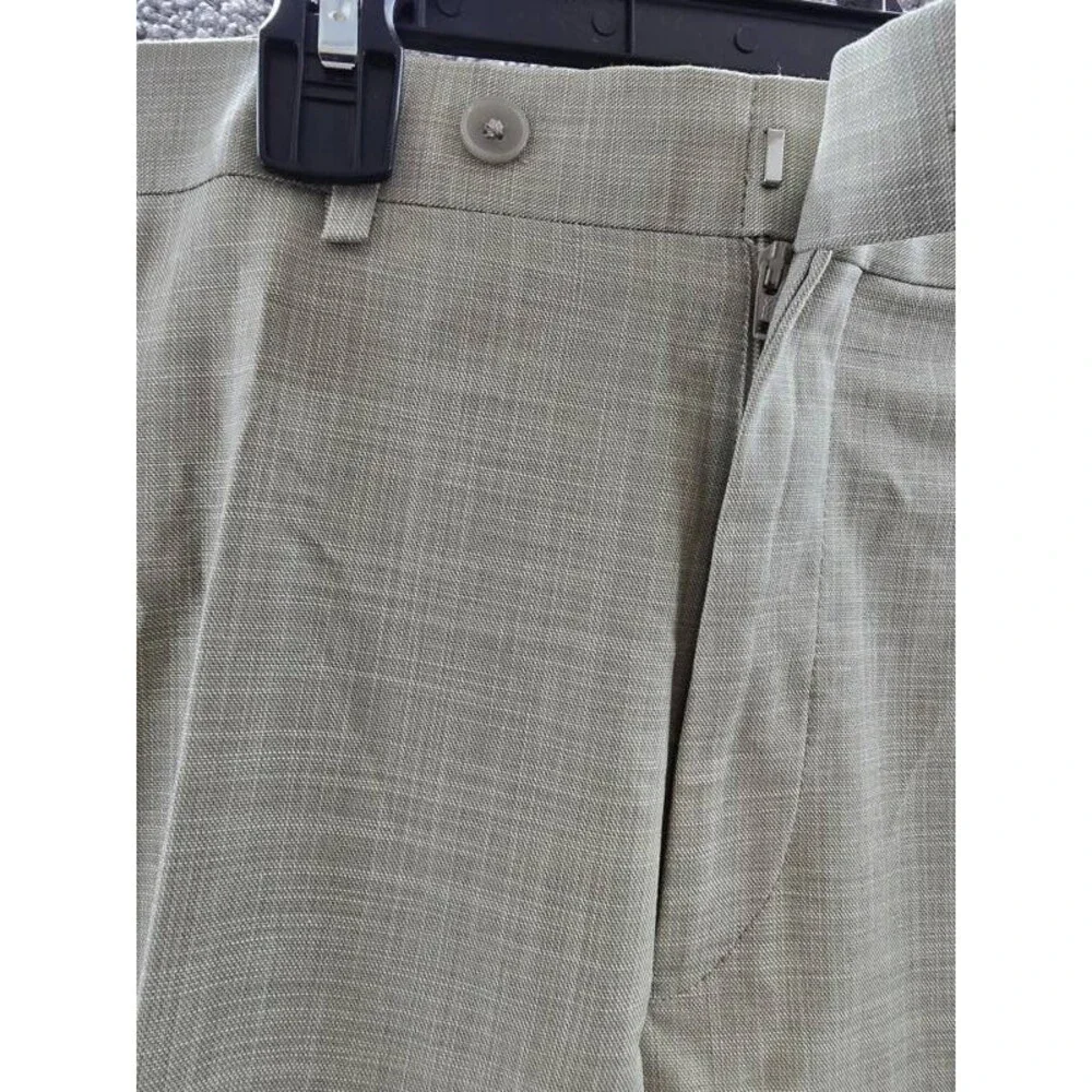 Calvin Klein Slim-Fit Dress Pants Men's 38Wx30L Taupe Solid Zip/Button Closure